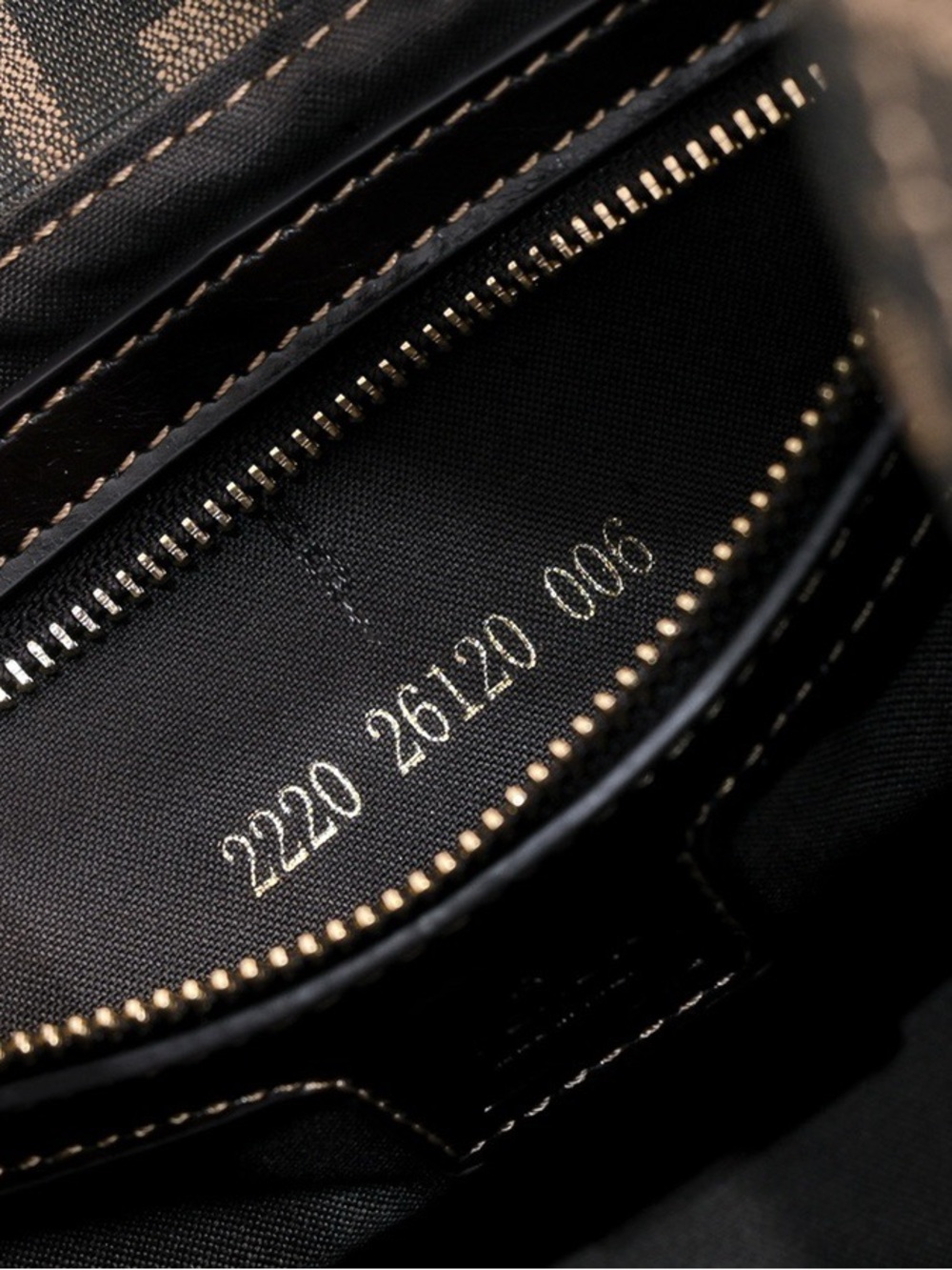 Fendi Brown and Black FF Logo Shoulder Bag with Gold Buckle - Picture 7 of 8